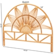 Pemberly Row Natural Rattan Queen Standalone Headboard with Floral Design