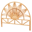 Pemberly Row Natural Rattan Queen Standalone Headboard with Floral Design