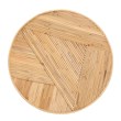 Pemberly Row Natural Rattan Round End Table with Pillar Base