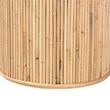 Pemberly Row Natural Rattan Oval Console Table with Dual-Pillar Base