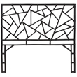 Pemberly Row Black Rattan Queen Standalone Headboard with Geometric Panel