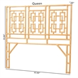 Pemberly Row Natural Rattan Queen Standalone Headboard with Chippendale Design