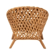 Pemberly Row Natural Rattan Accent Chair with Open Basketweave Design