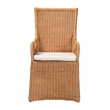 Pemberly Row Light Honey Woven Rattan Dining Chair with Cut-Out Arms
