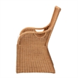 Pemberly Row Light Honey Woven Rattan Dining Chair with Cut-Out Arms