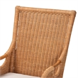Pemberly Row Light Honey Woven Rattan Dining Chair with Cut-Out Arms