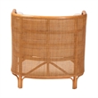 Pemberly Row Light Honey Rattan Tuxedo Accent Chair with Woven Detail