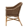 Pemberly Row Natural Seagrass and Rattan Arm Chair with Basketweave