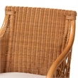 Pemberly Row Light Honey Rattan Dining Chair with Rattan Pole Detail