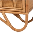 Pemberly Row Light Honey Rattan 2-Shelf Storage Cabinet with Doors