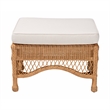 Pemberly Row Light Honey Braided Rattan Ottoman Stool with Cushion