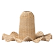 Pemberly Row Natural Scalloped Rattan Pendant Lampshade with Sombrero Shape