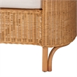 Pemberly Row Light Honey Braided Rattan Daybed with Cushion and 2 Pillows