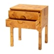 Pemberly Row Natural Mappa Burl Wood 2-Drawer Nightstand with Inset Handles