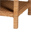 Pemberly Row Light Honey Braided Rattan Coffee Table with Open Shelf