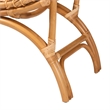 Pemberly Row Natural Rattan Openwork Arm Chair with Curved Legs