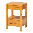 Pemberly Row Natural Mappa Burl Wood 2-Drawer Nightstand with Open Shelf