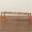 Pemberly Row Paper Loom and Natural Mahogany Wood Dining Bench