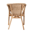 Pemberly Row Natural Rattan Dining Chair with Braided Outline and Cushion