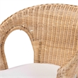 Pemberly Row Natural Rattan Dining Chair with Braided Outline and Cushion