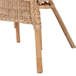 Pemberly Row Natural Rattan Dining Chair with Braided Outline and Cushion