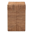 Pemberly Row Natural Seagrass and Acacia Wood 3-Shelf End Table