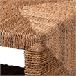 Pemberly Row Natural Seagrass and Acacia Wood 3-Shelf End Table