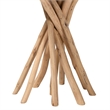 Pemberly Row Contemporary Natural Teak and Mungur Wood Round End Table