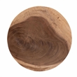 Pemberly Row Contemporary Natural Teak and Mungur Wood Round End Table