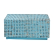Pemberly Row Blue Coconut Shell and Acacia Wood Rectangular Coffee Table