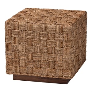 Pemberly Row Natural Seagrass and Acacia Wood Square End Table