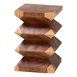 Pemberly Row Solid Suar Wood Hand-Carved Sculptural Side Table