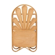 Pemberly Row Natural Rattan Peacock Fan Storage Cabinet with Arched Top