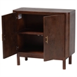 Pemberly Row Dark Walnut Burl Wood Storage Cabinet with Brass Handles