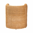 Pemberly Row Natural Rattan Barrel Dining Chair with Removable Cushion