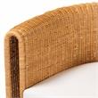 Pemberly Row Natural Rattan Barrel Dining Chair with Removable Cushion