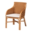 Pemberly Row Natural Rattan 5-Piece Dining Set with Scalloped Round Table