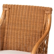 Pemberly Row Natural Rattan 5-Piece Dining Set with Scalloped Round Table