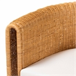 Pemberly Row Natural Rattan 5-Piece Barrel Chair Dining Set with Round Table