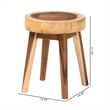 Pemberly Row Solid Suar Wood Round End Table with Tapered Legs