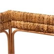 Pemberly Row Natural Rattan and Seagrass Bench with Geometric Woven Seats