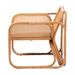 Pemberly Row Natural Rattan Armchair with Woven Panels and Removable Cushion