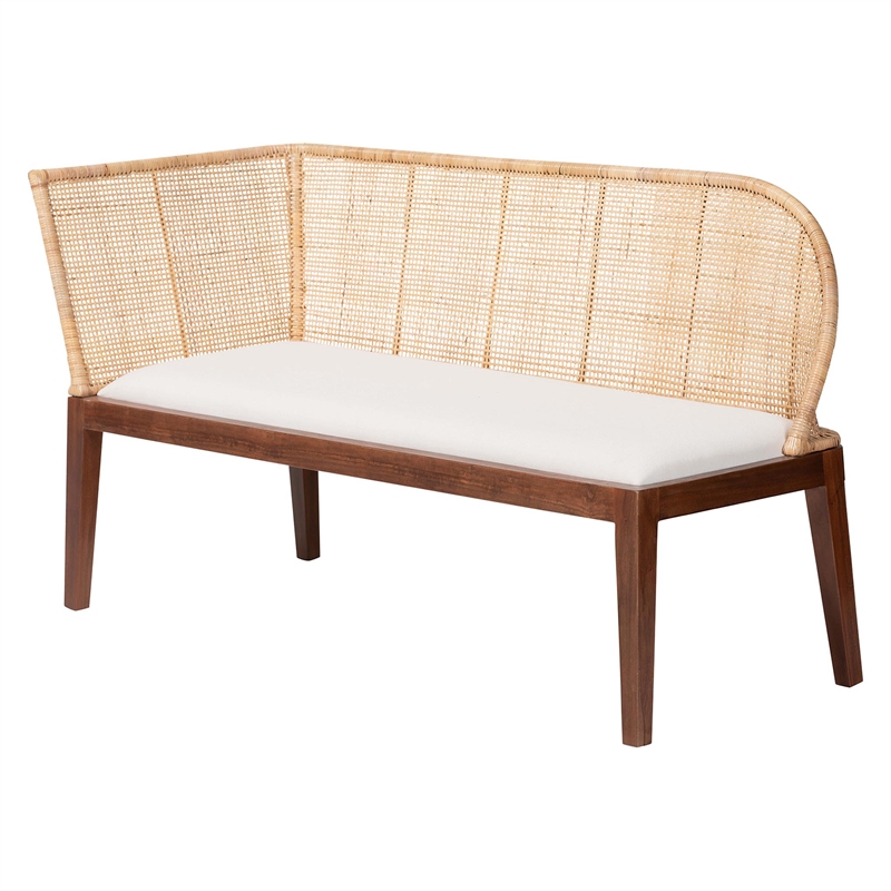 Pemberly Row 3-Piece L-Shaped Rattan Corner Dining Nook Set Seats 4