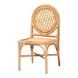 Pemberly Row 5-Piece Natural Rattan Dining Set in Honey with Scalloped Table