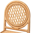 Pemberly Row 5-Piece Natural Rattan Dining Set in Honey with Scalloped Table