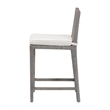 Pemberly Row Grey Rattan Counter Stool with Mahogany Frame and Footrest