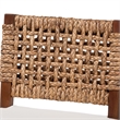 Pemberly Row Brown Seagrass Counter Stool with Mahogany Frame and Footrest