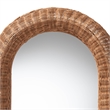 Pemberly Row Natural Rattan Arched Wall Mirror with Woven Pole Frame