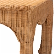 Pemberly Row Natural Rattan Ming-Style Coffee Table with Flared Edges