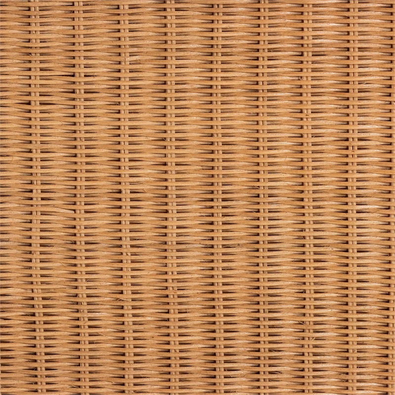 Pemberly Row Natural Rattan Ming-Style Coffee Table with Flared Edges